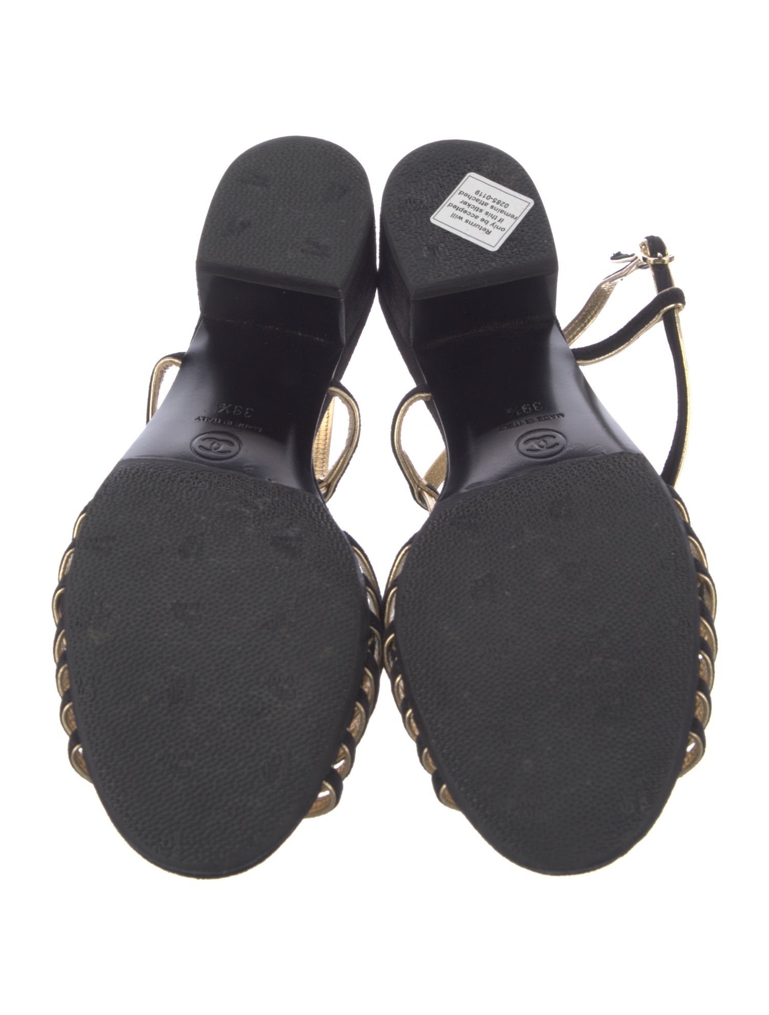 Chanel 2021 Interlocking CC Logo Slingback Sandals